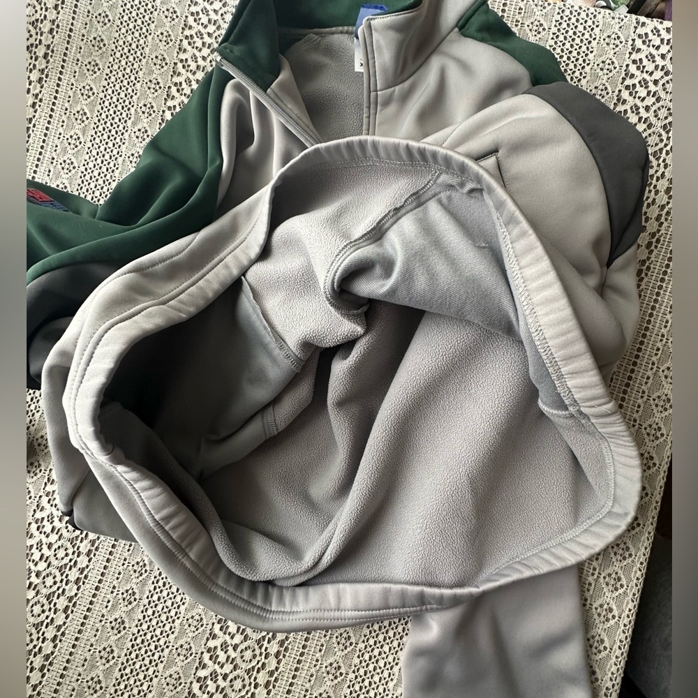 Men’s NY Jets Football NFL Team Apparel Pullover Quarter Zip XL Lined Shirt - Picture 9 of 15